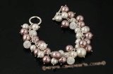 spbr019 Hand Wired Shell Pearl Charm Bracelet with Toggle Closure
