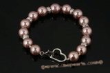 spbr020 Hand knoted Purple Shell Pearl Signle Bracelet