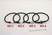 spbr030 Hand Knitted Black Leather Cord Bracelet