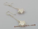 spe005 11MM white stellated keshi pearl dangle earrings with sterling hook