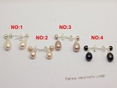 spe006 6*8mm tear-drop freshwater pearls sterling stud earring different color