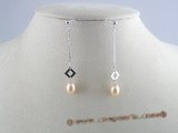 spe029 925 silver rice shape Pearl Dangles Bridal Earrings