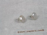 spe037 Eye-Catching white 12-13mm  coin shape Pearl studs Earrings