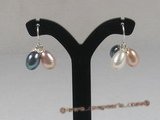 spe047 sterling multicolor tear-drop cultured pearl dangle earrings