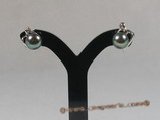 spe073 sterling studs earring combine with black cultured pearl