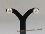 spe074 sterling studs earring combine with cultured bread pearl