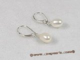 spe080 Sterling silver hoop Earring with 6-7mm white rice pearl