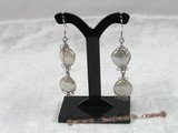 spe093 Sterling white coin pearl dangle earrings