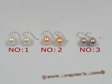 spe104 Sterling nature color 8-9mm tear-drop pearl dangle earrings