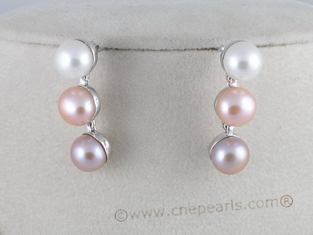 8.5-9mm multi-color bread  pearl earring