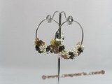 spe142 Carnelian &pearl Sterling Silver Hoops earrings