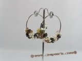 spe142 Carnelian &pearl Sterling Silver Hoops earrings
