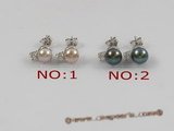 spe145 925silver crystal rhinestones & bread pearl studs  earrings