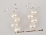 spe175 wholesale sterling white side-drilled pearl dangle Earrings