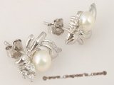 spe201 Designer Style White  seed Pearl Bridal Stud Earrings