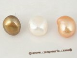 spe211_2 Sterling silver 11-12mm coffee cultured baroque pearl stud earring in wholesale