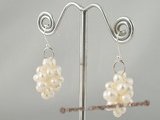 spe221 sterling silver white potato pearl dangle earring in grape design