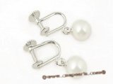 spe243 Wholesale Sterling non-pierce screwback earrings with white round cultured pearl