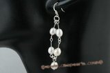 spe283 Fashion sterling silver freshwater rice pearl dangle earrings