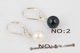 spe316 7-8mm Round Pearl French Clip Leverback Earrings