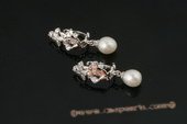 spe339 Sterling silver pierce clip earrings with 8-9mm tear drop pearl