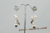 spe357 Delightful Sterling Silver Potato& Keshi Pearl Dangle Earrings