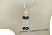 spe358 Delightful 6-7mm Black Potato Pearl 925silver Hoop Dangle Earrings