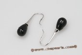 spe376 Elegant Sterling Silver Hook Earrings with 8*12mm Teardrop Agate