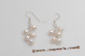 Spe414 Delightful Sterling Silver Cultured pearl Dangle Pierce Earrings