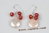 Spe425 Popular Potato Pearl and Coin Pearl 925Silver Hook Earrings