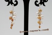Spe427 Elegant Pearl & Crystal 925Silver Stud Pierce Earrings