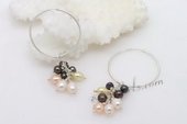 Spe433 New Design Sterling Silver Hoop Earrings with Cultured Pearl