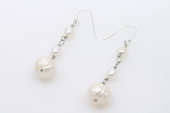 spe444 Natural White Freshwater Pearl Earring Drops