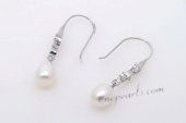 Spe452 8-9mm Large Rice pearl Hook Dangle Earrings Wholesale