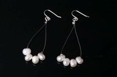 Spe462 Sterling Silver Cultured Freshwater Pearl Teardrop Wire Earrings