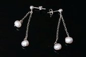 Spe463 Sterling Silver Cultured Freshwater Pearl Stud Earrings Drop