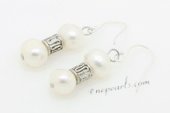 Spe473 Sterling Silver Cultured Freshwater Pearl Hook Dangle Earrings