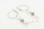 Spe483 Fresh Look Cultured Pearl Silver Toned Hoop Earrings