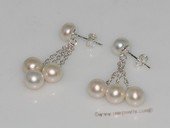 spe511 sterling silver dangling freshwater pearl earring for mother's day