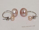 spe534 Freshwater Pearl Two Pearls Stud Sterling Silver Earring