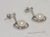 Spe546 Fashion Sterling Silver White Freshwater  Pearl Stud Earrings