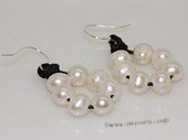 spe568 Sterling Silver 8-9mm Cultured Pearl dangle earrings with thread cord