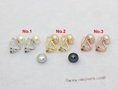 spe627 Sterling silver 9-9.5mm bread pear Clip Earring in wholesale