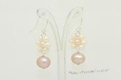 Spe640 Stering Silver  Freshwater Potato Cluster Pearl Earrings