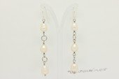 Spe642 7-8mm Rice Pearl Sterling Silver Hook Dangle Earrings