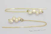 spe645 14k yellow gold plated copper earring hoop with 6-8mm freswater keshi pearl