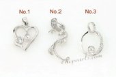 spm046 Five pieces 925 sterling silver pearl pendant mountings in wholesale