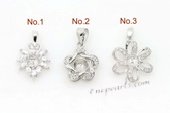 spm047 Five pieces 925 sterling silver pearl pendant mountings on sale