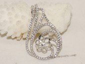 spm230 Cubic Zircon 925 Sterling Silver Calabash Flower Pendant Mounting