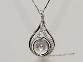 spm245 Sterling Silver Sparkling Zircon Pendant Mounting For Jewelry Marking